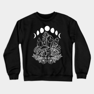 Moon Phases Crystals Mushrooms Succulents Witchy Crewneck Sweatshirt